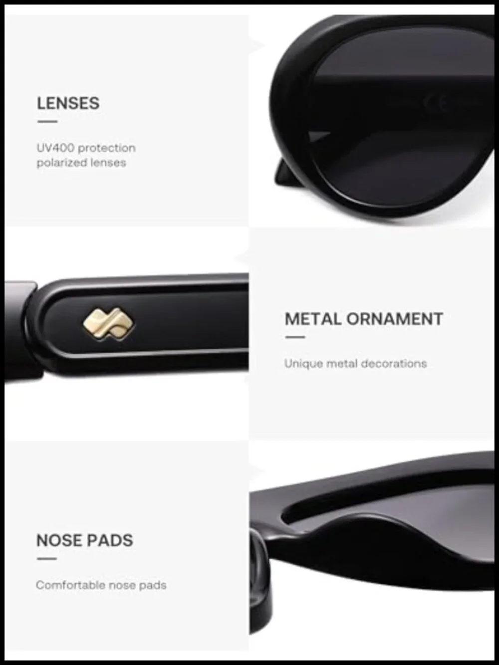 Oversized Polarized Aviator Sunglasses UV Protection